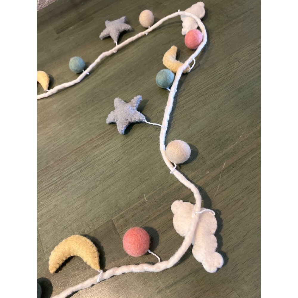 Felt Star Moon Cloud & Ball Garland - Picture 2 of 5